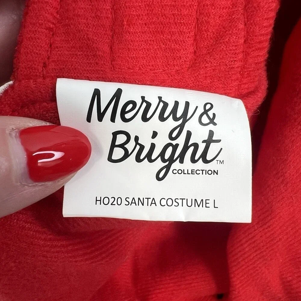 Merry & Bright L Large Christmas Santa Dog Cat Costume Holiday Apparel Hoodie‎
